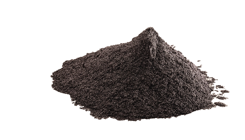 Pile of dark zinc powder