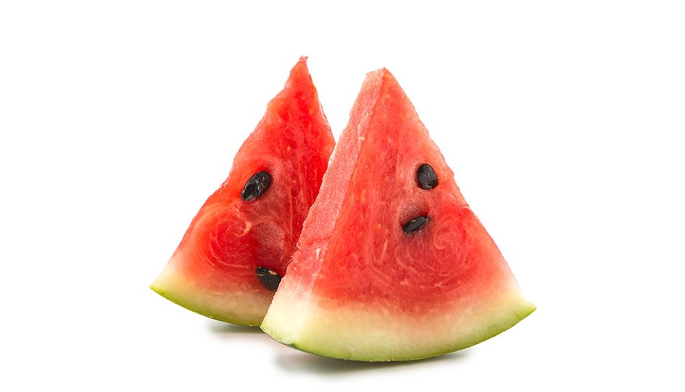Two slices of watermelon