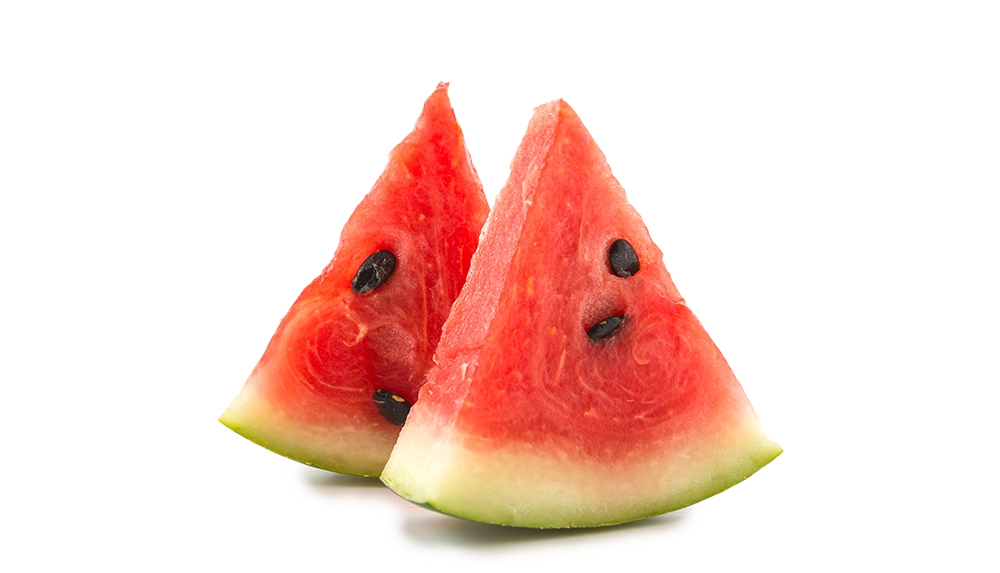 Two slices of watermelon