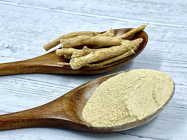 Ashwagandha Powder and Root on Spoons   50191697031